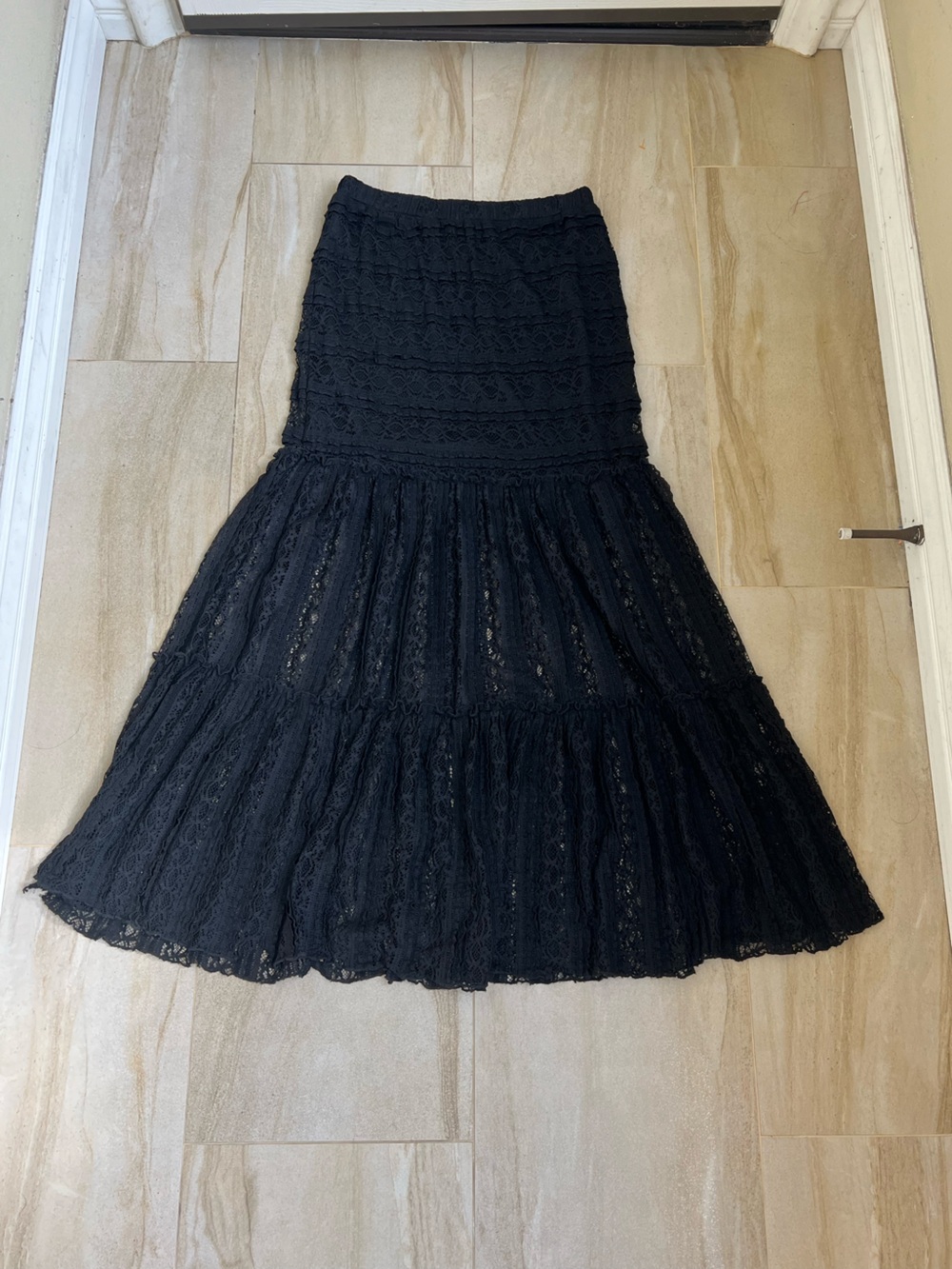Xhilaration Black Lace Maxi Skirt